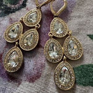 Elegant Gold and Silver Teardrop Earrings